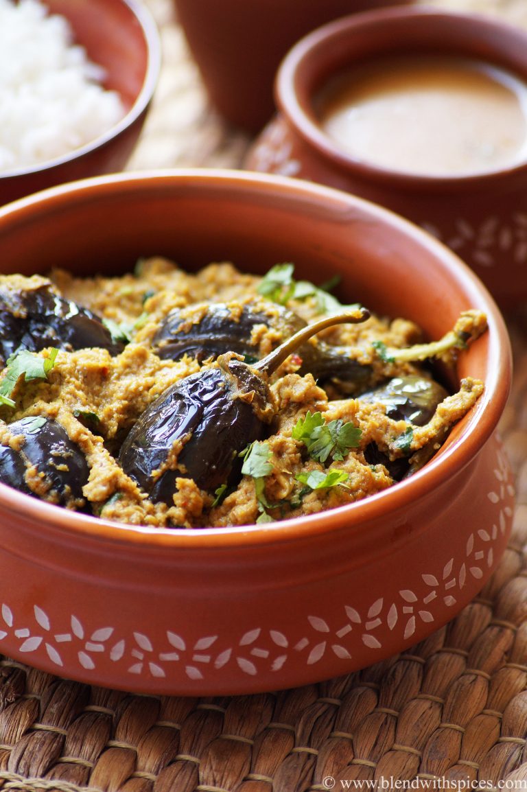 Gutti Vankaya Masala Kura Recipe - Andhra Style Stuffed Brinjal Curry