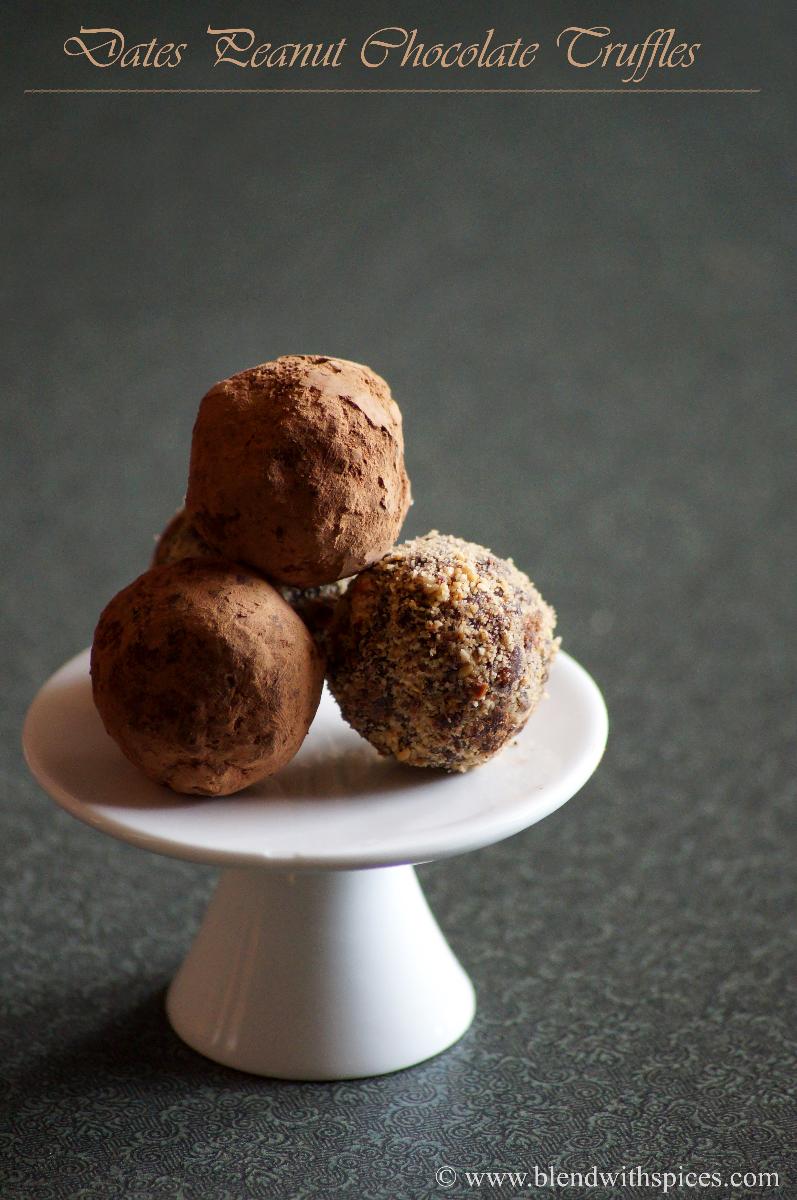 4 Ingredient Dates Peanut Chocolate Truffles - Easy Chocolate Truffles ...