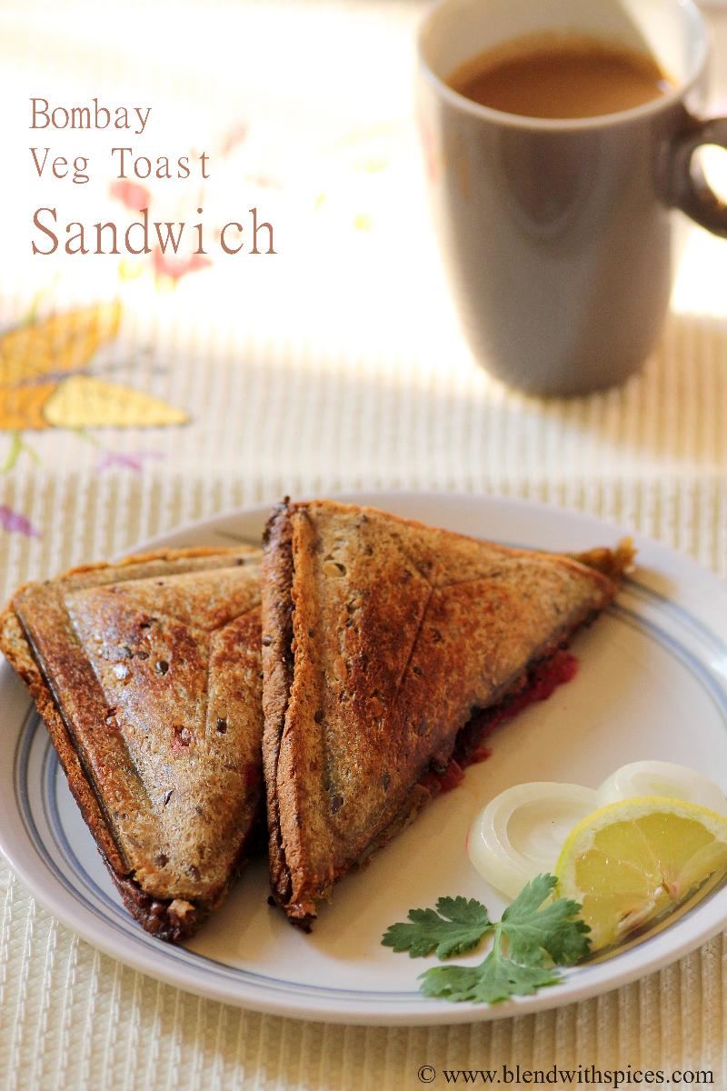 Bombay Veg Toast Sandwich Recipe - How to make Vegetable Toast Sandwich ...