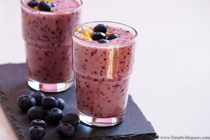 Mango Blueberry Smoothie Recipe - Step by Step Photos + Video