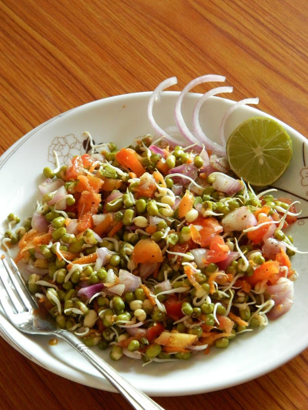 Healthy Sprouted Mung Bean Salad Recipe - Blend with Spices