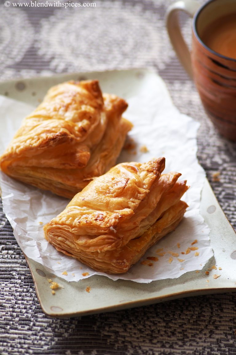 Paneer Puff Recipe - Indian Bakery-Style Paneer Puff Pastry Turnovers