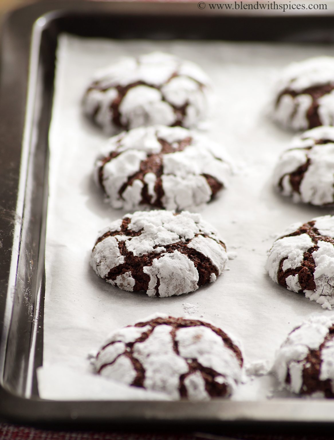 Chocolate Crinkle Cookies (Eggless) - Blend with Spices