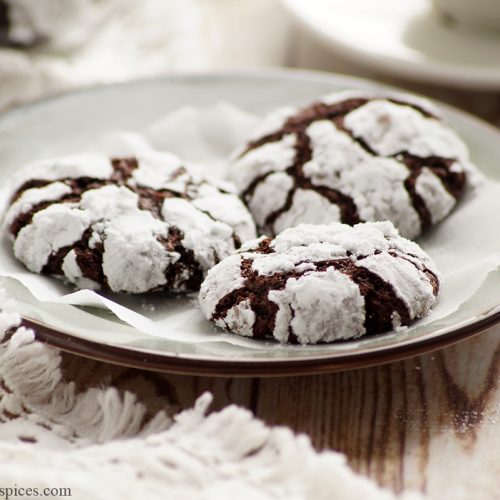 Chocolate Crinkle Cookies (Eggless) - Blend with Spices